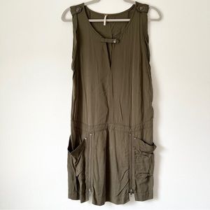 Free People Olive Green Rayon Mini Dress size 2